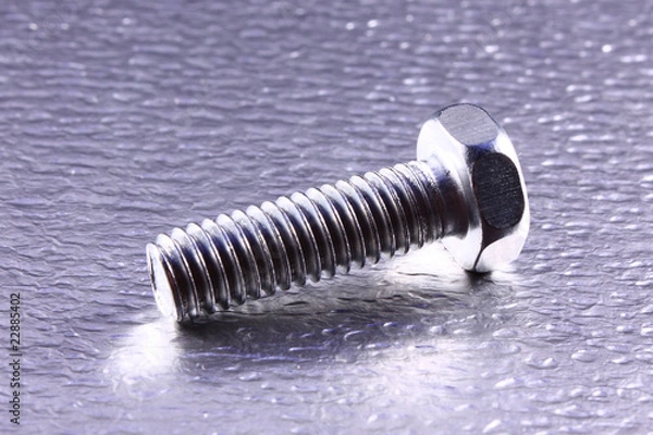 Fototapeta Schraube auf Metall