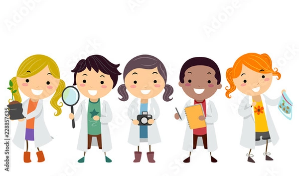 Obraz Stickman Kids ilustracja botanika