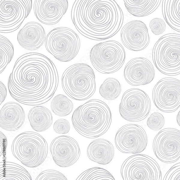 Obraz Hand- drawn abstract seamless background pattern. Waves, curls, swirls theme. Vector illustration