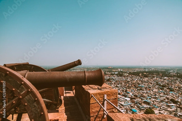 Fototapeta The canons of the Fort of Jodhpur