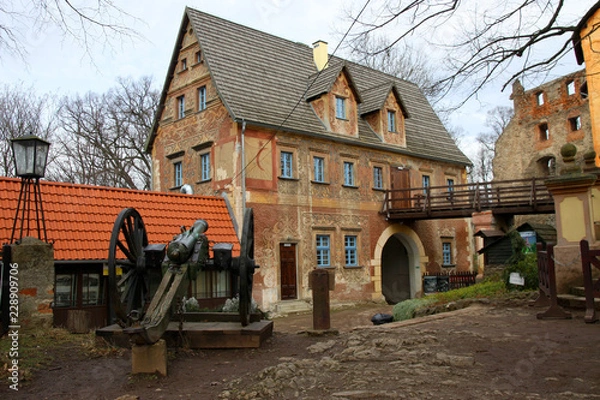 Fototapeta Grodno Castle in Sudetes Mountains, Lower Silesian Voivodeship, Poland