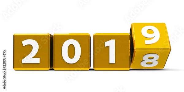 Fototapeta Gold cubes 2019 #2