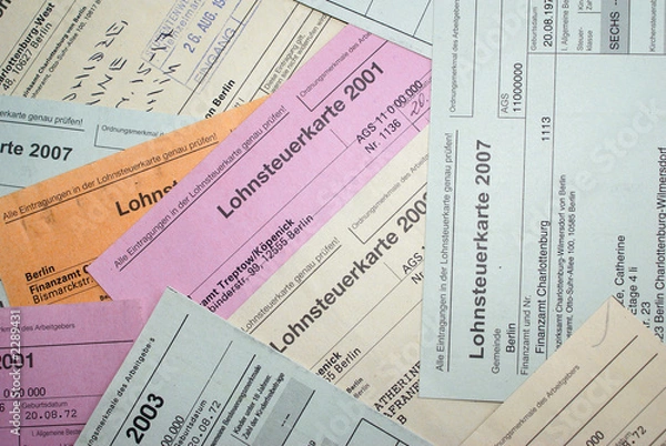 Fototapeta lohnsteuerkarte