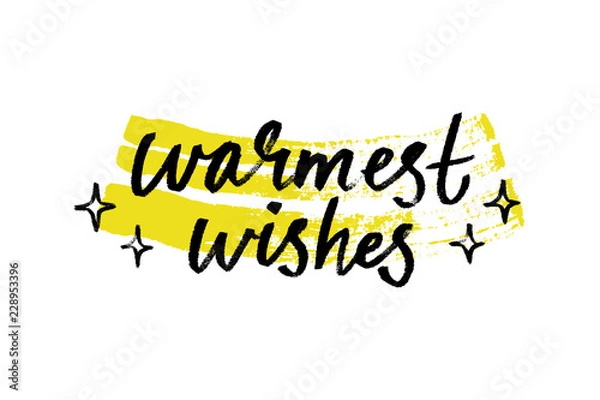 Obraz Warmest wishes, handwritten phrase. Modern brush calligraphy.