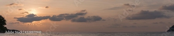 Fototapeta Large panorama of sunset on a coast.