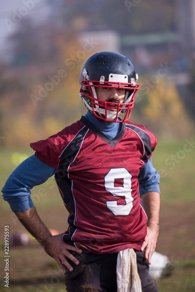 Obraz portrait of A young American football player