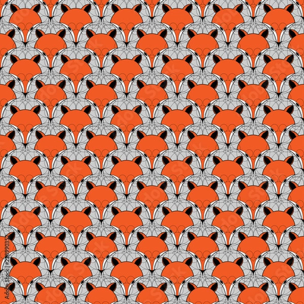 Obraz Orange background. Animal firefox backdrop