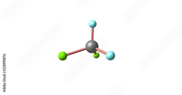 Fototapeta Dichlorodifluoromethane molecular structure isolated on white