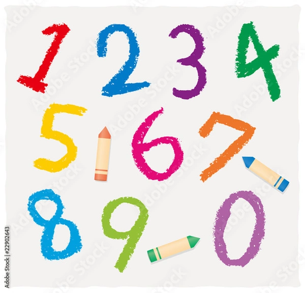 Obraz クレヨンで書いた数字