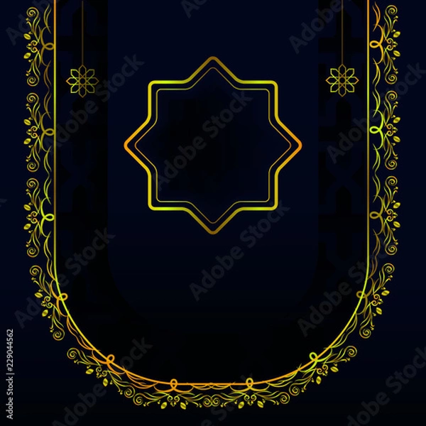 Fototapeta abstract background with golden ornament