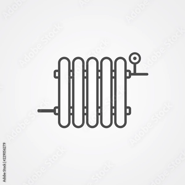 Obraz Ogrzewanie grzejnik wektor ikona znak symbol