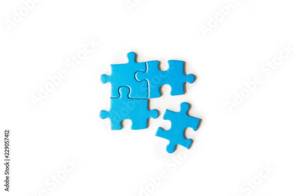 Fototapeta connecting piece jigsaw puzzle, Business connection, success and strategy concept, education, society and teamwork