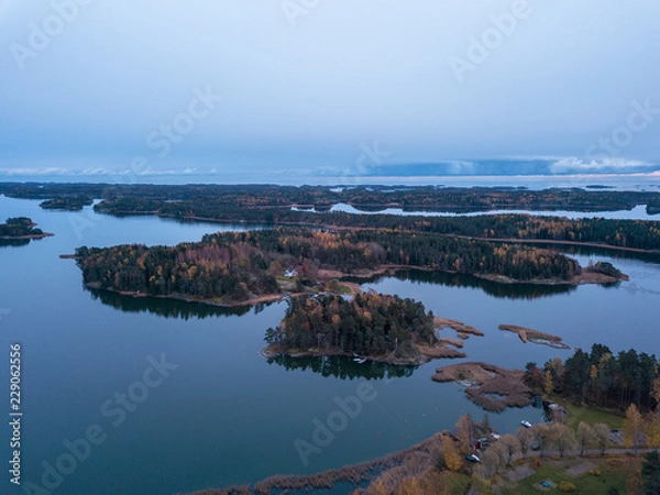 Fototapeta Finnish archipelago at Raasepori, Finland at October.
