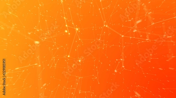 Obraz Subtle Abstract Orange Plexus Background - Hi-Tech Networking and Connections