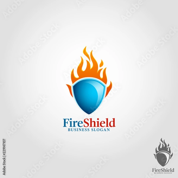 Obraz Fire Shield Logo Template