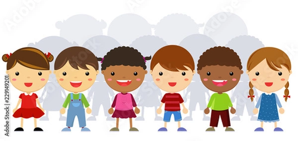 Obraz Group of cute children collection