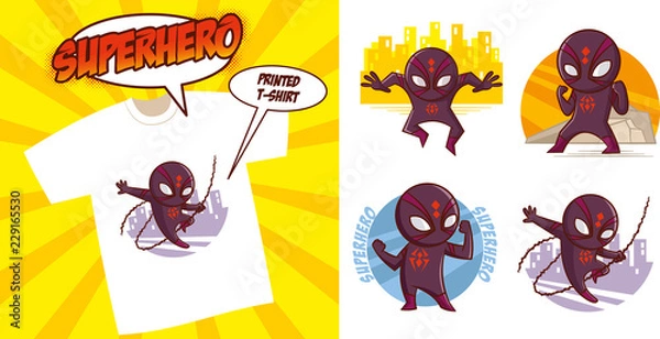 Obraz Superhero character Superheroes Set Vector illustration design