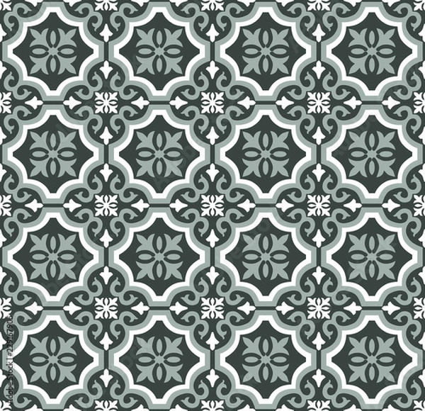 Obraz Green Olive spanish tiles pattern