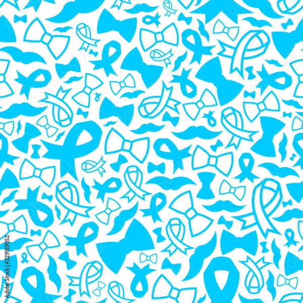 Obraz Prostate Cancer awareness month vector illustration, seamless pattern