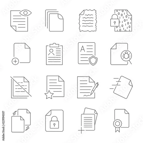 Fototapeta Paper icon, Document icon, Vector Illustration EPS10