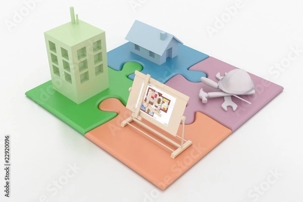 Obraz Il puzzle della progettazione