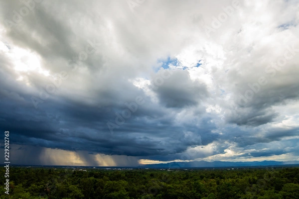 Fototapeta thunder storm sky Rain clouds