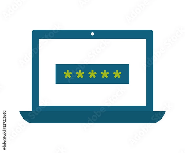 Fototapeta laptop with password access