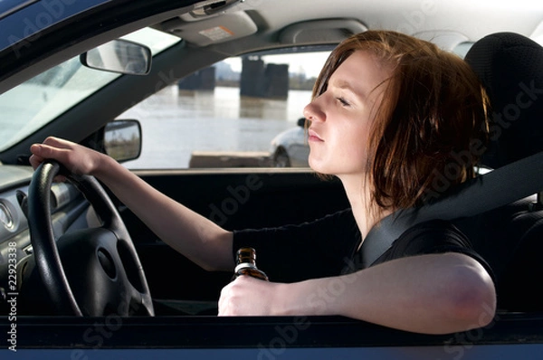 Obraz Drunk female driver