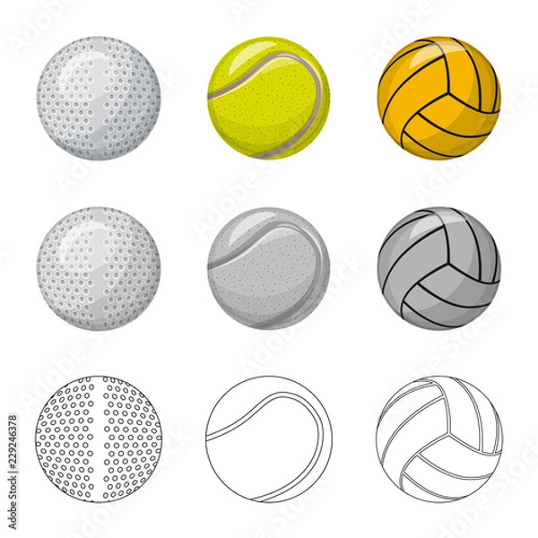 Fototapeta Isolated object of sport and ball sign. Set of sport and athletic vector icon for stock.