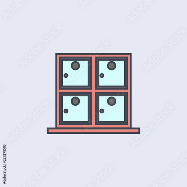 Fototapeta store box colored outline icon. One of the collection icons for websites, web design, mobile app