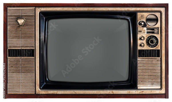 Obraz Old TV with black screen. Include TV Screen Texture
