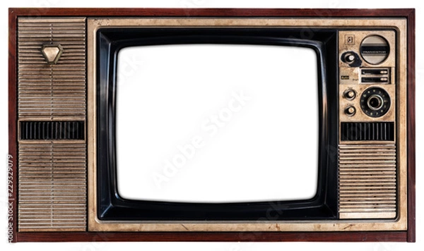Obraz Old TV with white screen.