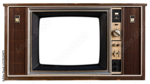 Obraz Old TV with white screen.