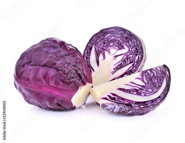 Obraz red cabbage isolated on white