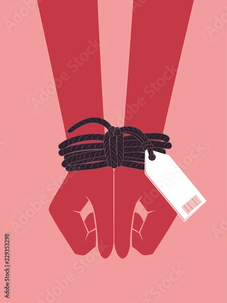 Obraz Ręce Ilustracja świadomości handlu ludźmi