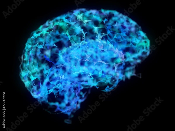 Obraz 3d rendered illustration of an abstract plexus brain