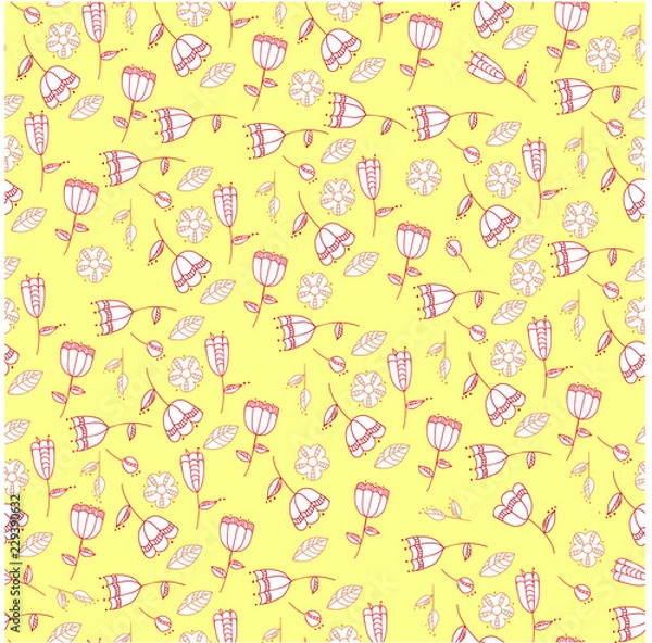 Fototapeta  seamless background. pattern with stylized flowers.