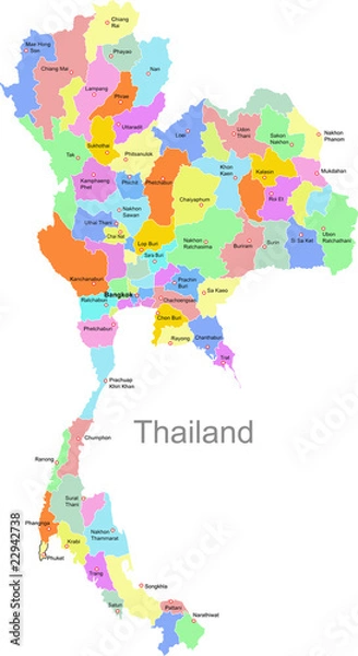 Obraz Mapa Tajlandii