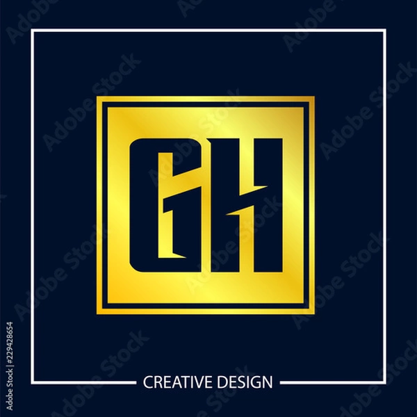Fototapeta Initial Letter GH Logo Template Design