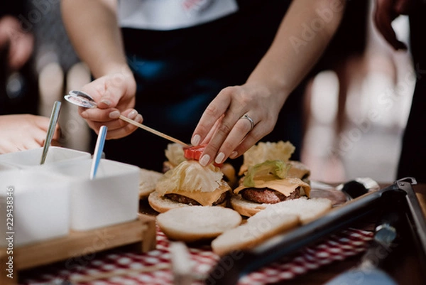 Fototapeta homemade Burger / BBQ / foodporn