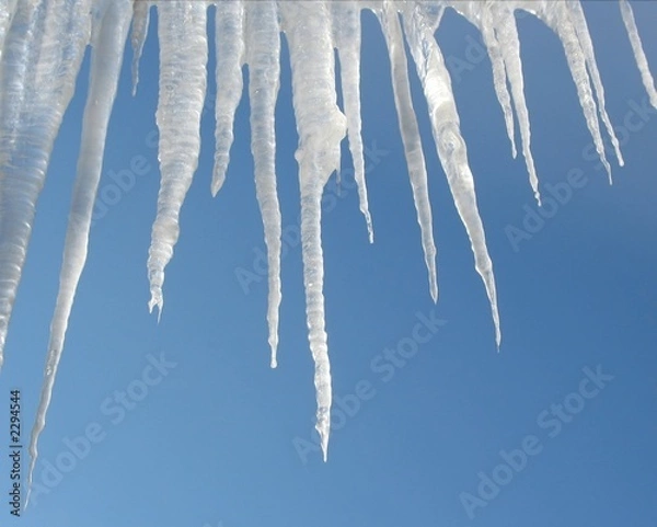 Obraz icicles on a blue sky