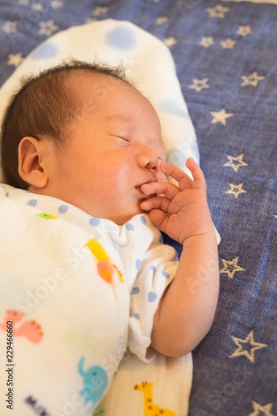 Obraz 寝ている生まれたての赤ちゃん