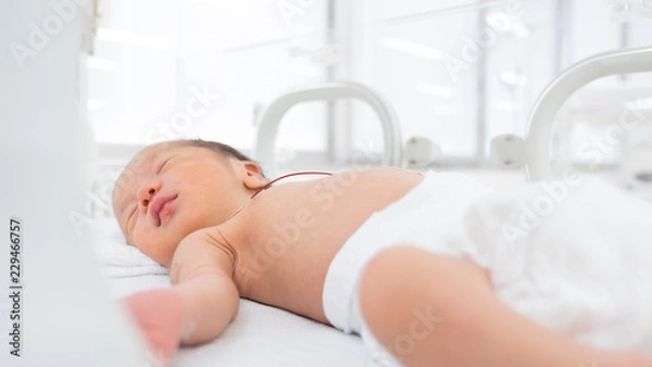 Fototapeta 保育器の中の赤ちゃん