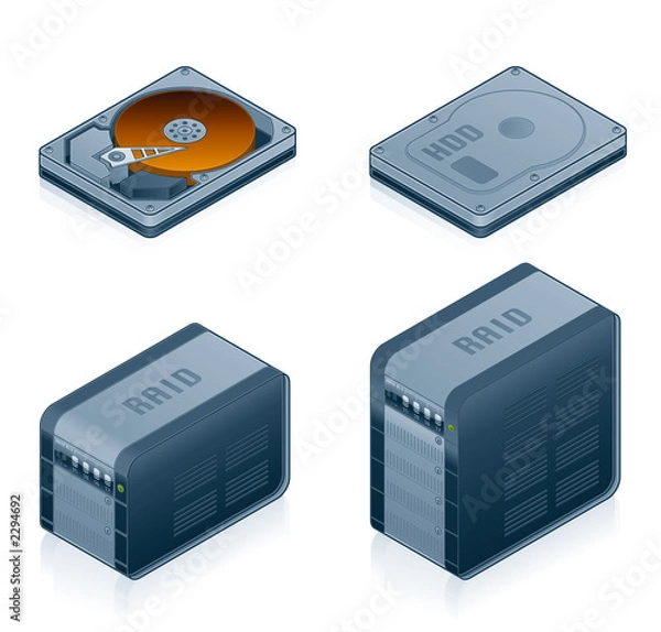 Obraz computer hardware icons set - design elements 55d