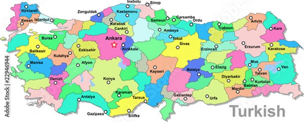 Obraz Turkey map