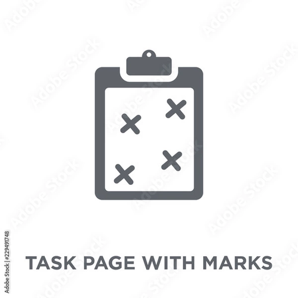 Fototapeta Task page with marks icon from Productivity collection.