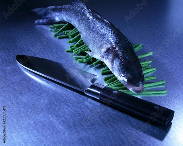 Obraz Fisch mit Messer