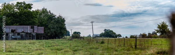 Obraz Country rural panorama with abandoned house