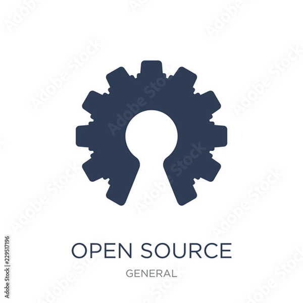 Fototapeta open source icon. Trendy flat vector open source icon on white background from General collection
