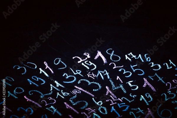 Fototapeta chalkboard school numbers
